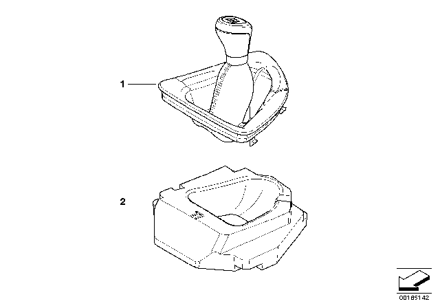 2009 BMW 135i  Insert Shifter Covering Diagram for 25117552355