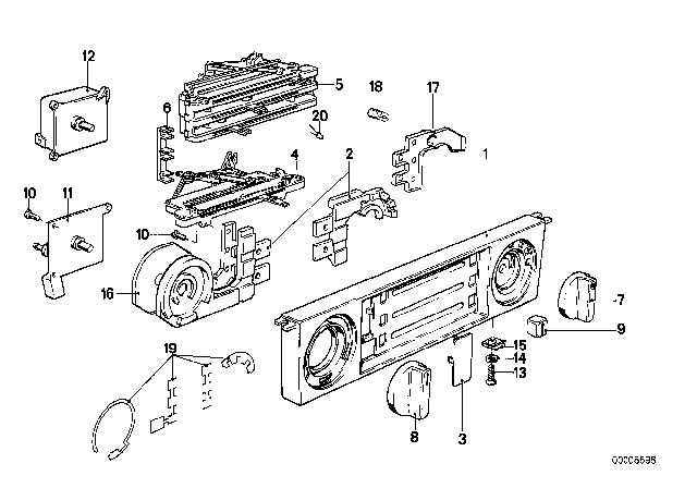 1983 BMW 533i  Panel Diagram for 64111375912