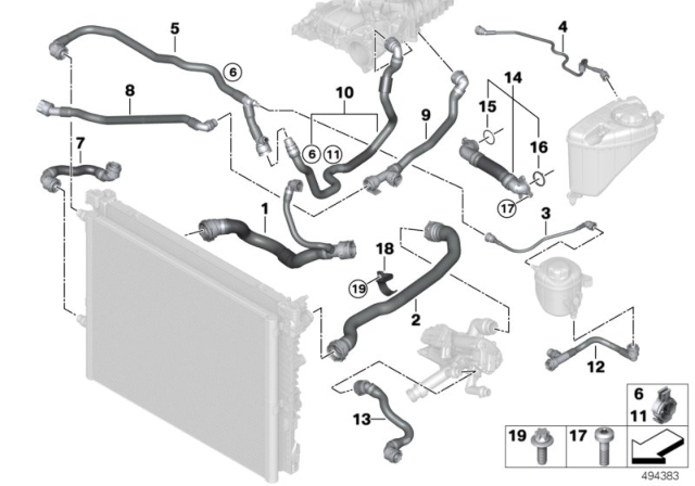 2020 BMW 540i xDrive  HOSE, RADIATOR Diagram for 17128678506