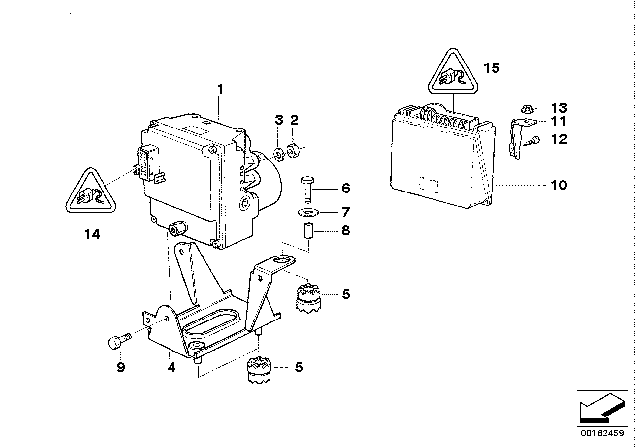 1996 BMW 850Ci  Hydraulic Unit Diagram for 34511090911