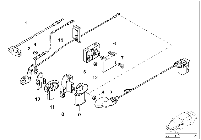 2001 BMW 325i  Base B Diagram for 61138374986