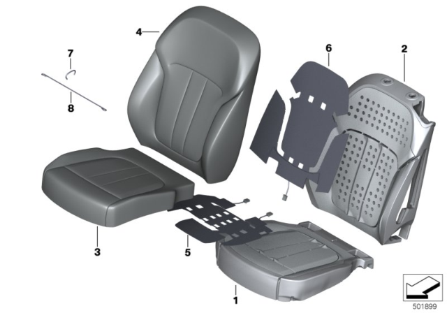 2020 BMW X7  COVER FOR COMFORT SEAT, LEAT Diagram for 52209476809
