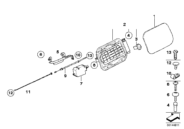 2006 BMW 530i Rubber Grommet Diagram for 51257075026