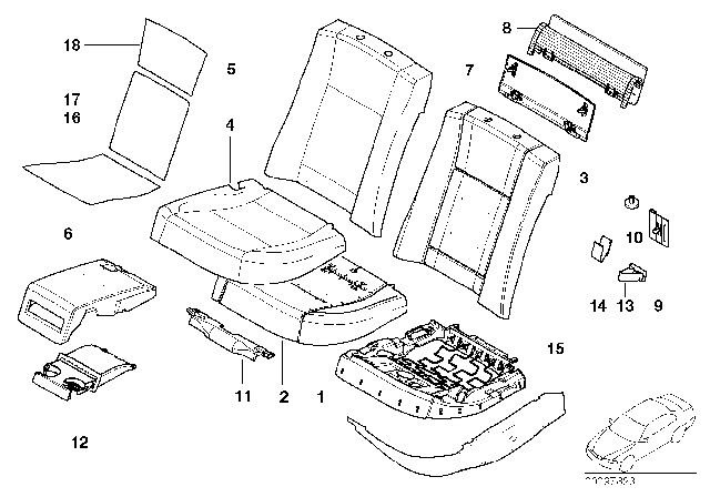 2005 BMW 745Li  Clip, Trim Panel, Top Diagram for 52108175057