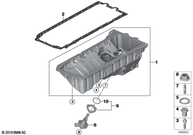 2018 BMW M3  Set, Aluminium.Screws, Oil Pump/Oil Intake Pipe Diagram for 11117853941