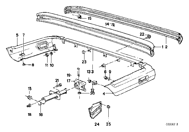 1989 BMW 325is Bumper Guard Diagram for 51121904694