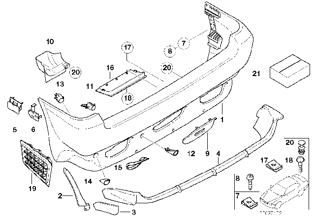 2006 BMW X5  Diffusor Diagram for 51127026169