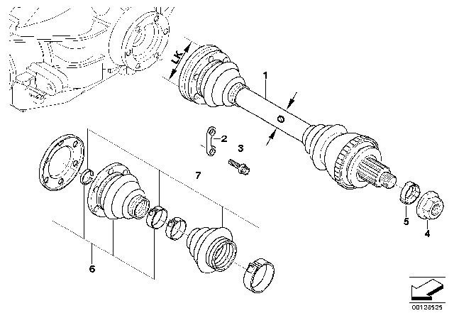 1998 BMW Z3 M  Axle Shaft Assembly Diagram for 33212228018