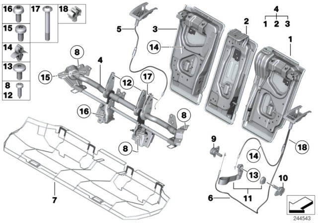 2013 BMW X1  Seat Frame Diagram for 52202992067