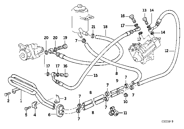 1994 BMW 740i  Pipe Diagram for 32411141530