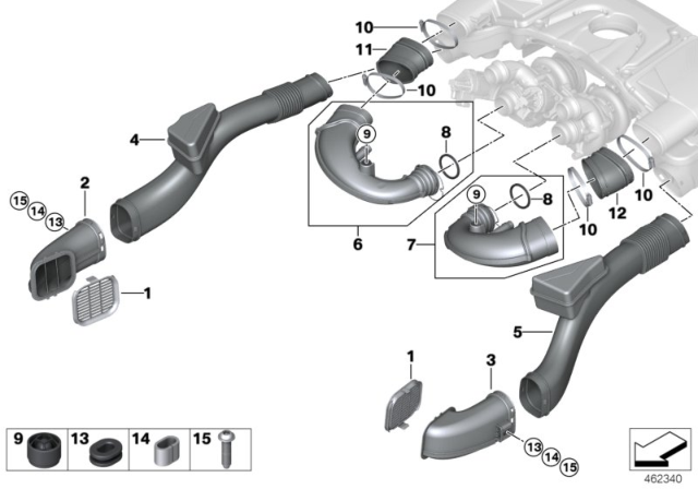 2019 BMW 750i xDrive  Intake Grille Diagram for 13718613145