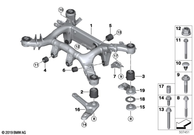 2019 BMW X7  RADIUS ROD, REAR LEFT Diagram for 33306885043