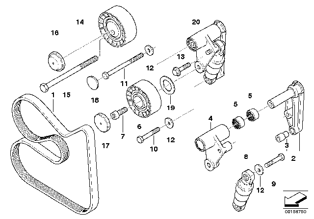 2002 BMW Z3 M  Hex Bolt Diagram for 07119912478