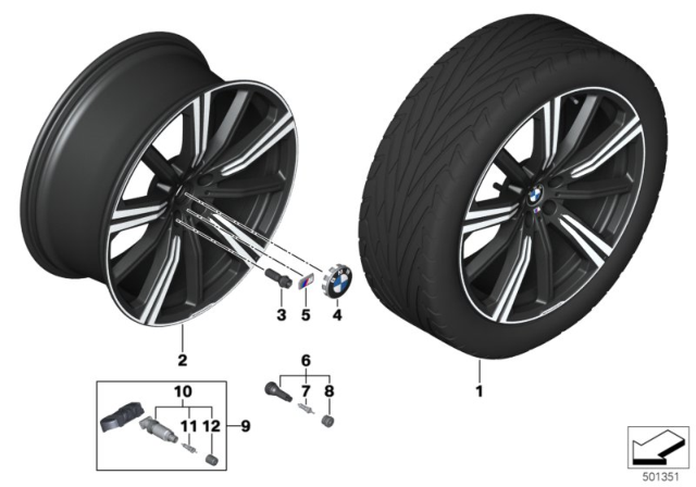 2019 BMW X5  Wheel Bolt Black Diagram for 36136795153