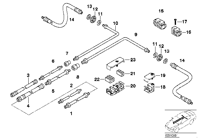 1997 BMW 750iL  Pipe Diagram for 34326754603