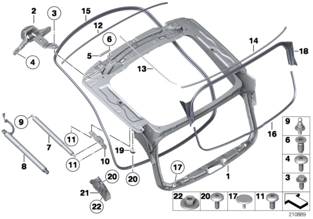 2010 BMW 550i GT xDrive Seal, Rear Lid, Bottom Diagram for 51767237487