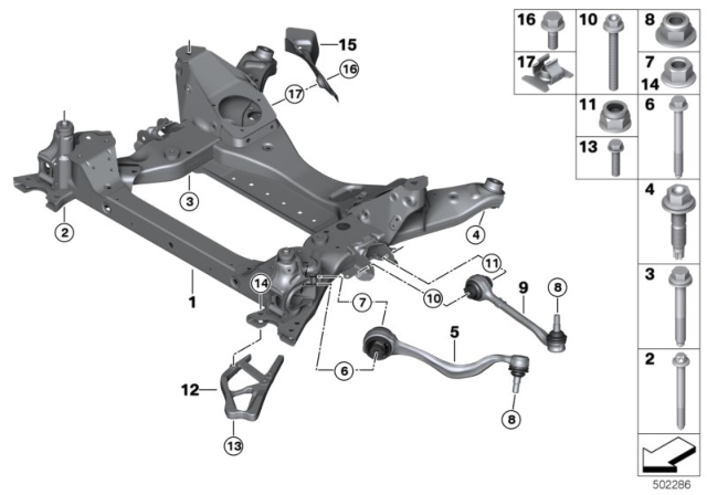 2019 BMW X3  Wishbone, Right Diagram for 31106885072
