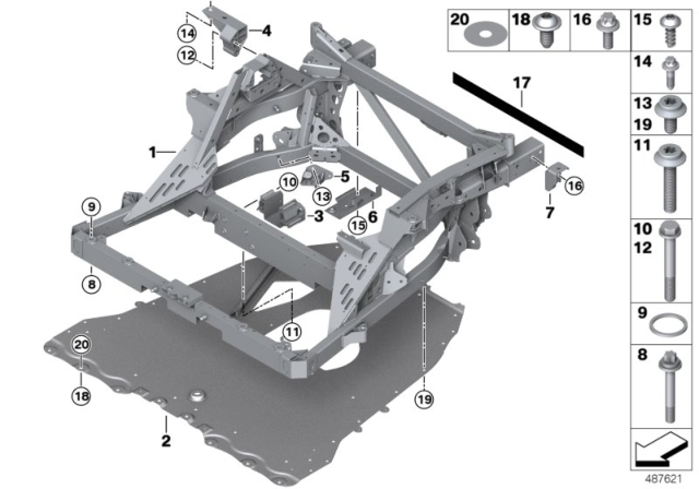 2014 BMW i8  Rear Axle Module Diagram for 39306856100