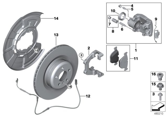 2014 BMW X5 Self-Locking Hex Bolt Diagram for 34206772121