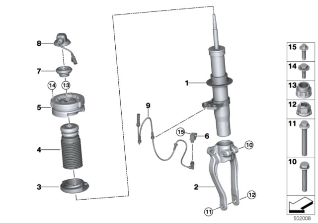 2020 BMW M8  Guide Support Diagram for 31308095353