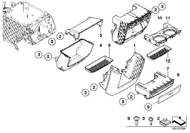 2003 BMW X5  Drink Holder Diagram for 51167127150