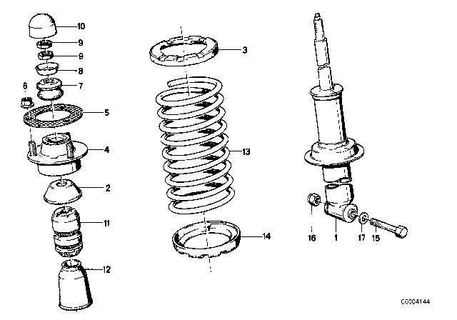 1978 BMW 733i  Guide Support Diagram for 33521126987