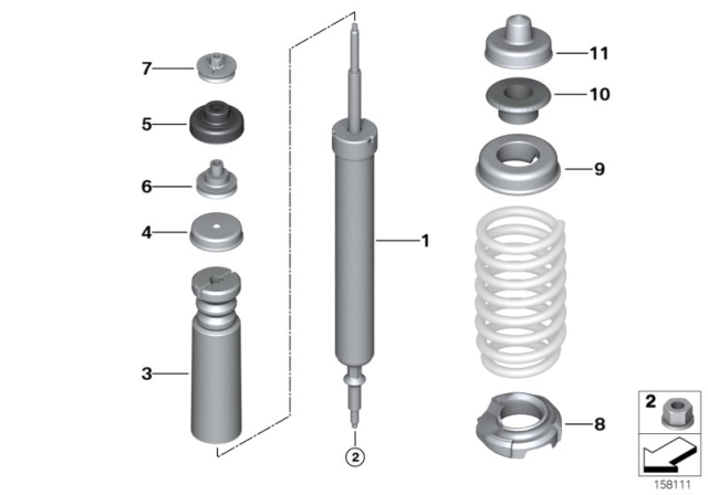 2011 BMW 328i  Rear Shock Absorber Diagram for 33526772926