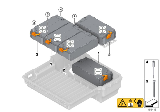 2018 BMW 330e  Cell Module, High-Voltage Accumulator Diagram for 61278612163