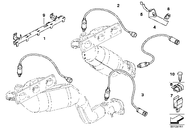 2003 BMW 330i Bracket For Lambda Probe Cable Diagram for 11781437782