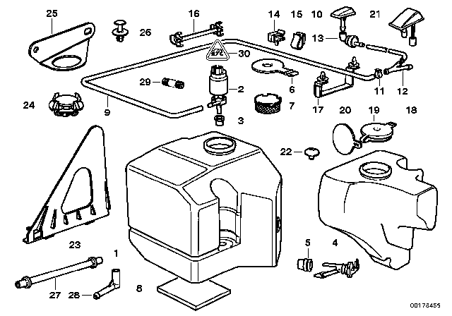 1999 BMW 318ti  Cover For Windshield Cleaning Container Diagram for 61667467951