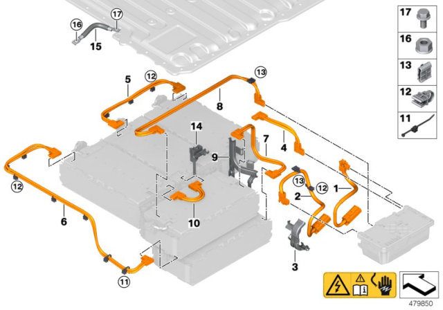 2016 BMW 330e  Battery Positive Cable Diagram for 61277544893