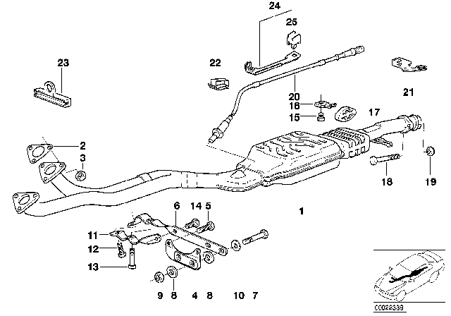 1998 BMW 323is  Clamp Diagram for 18311433167