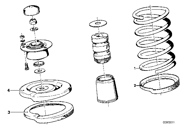 1983 BMW 633CSi Coil Spring Diagram for 31331127662