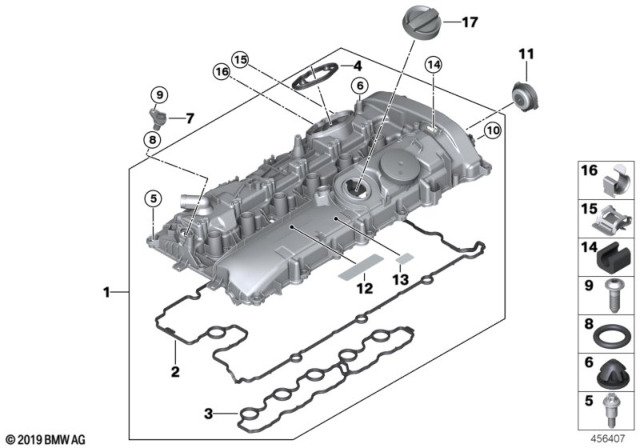 2017 BMW 740i xDrive  Profile-Gasket Diagram for 11128633750