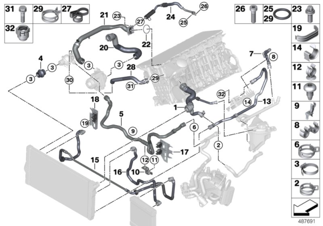 2016 BMW ActiveHybrid 5  O-Ring Diagram for 17127623388