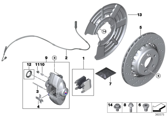 2019 BMW M2  Disc Brake Caliper Rear Left Diagram for 34218046261