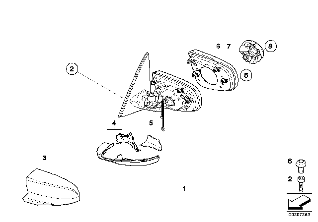 2013 BMW X5 M Cover, Engagement Mechanism, Left Diagram for 51167233053