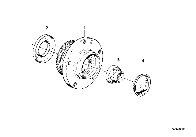 2001 BMW Z3  Wheel Hub, Front, Symmetric Diagram for 31226757024