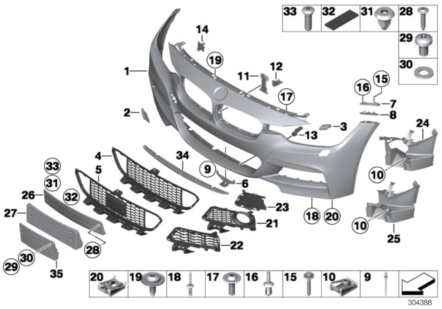 2015 BMW 328i xDrive Clip Nut Diagram for 41357060601