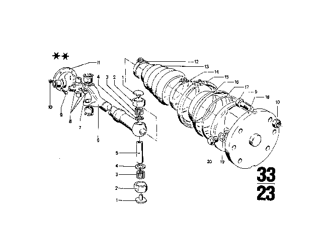1967 BMW 1602  Cup Diagram for 33213614150