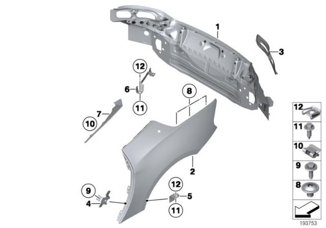 2010 BMW Z4  Left Rear Side Panel Diagram for 41007225123
