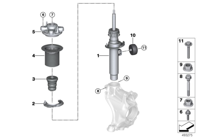 2020 BMW Z4  LEFT FRONT SPRING STRUT Diagram for 31316879191