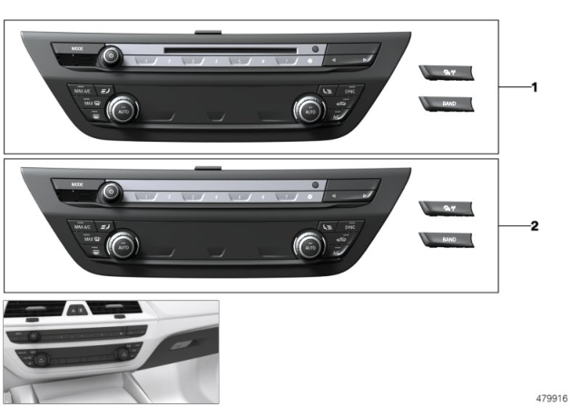 2020 BMW 530i xDrive  REP. KIT FOR RADIO/CLIMATE C Diagram for 61315A0A290