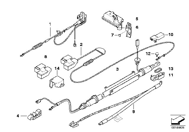 2007 BMW 550i  Positive Plus Pole Battery Cable Diagram for 61126929324