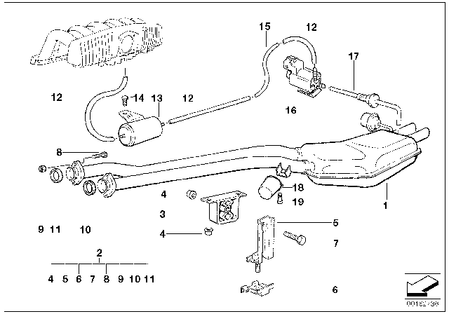 1999 BMW 328is  Rubber Mounting Diagram for 18211723101