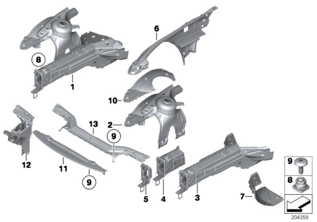 2015 BMW Z4  Left Engine Support Reinforcement Diagram for 41007224887