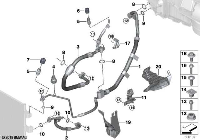 2019 BMW X7  REFRIGERANT LINE, DUAL LINE Diagram for 64536813588