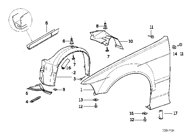 1998 BMW 328i Edge Protection Left Diagram for 51718216079