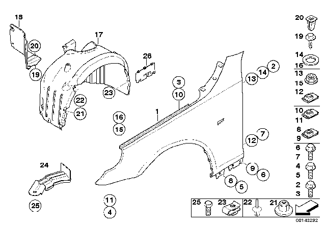 2007 BMW 530xi Hex Bolt With Washer Diagram for 07119902933