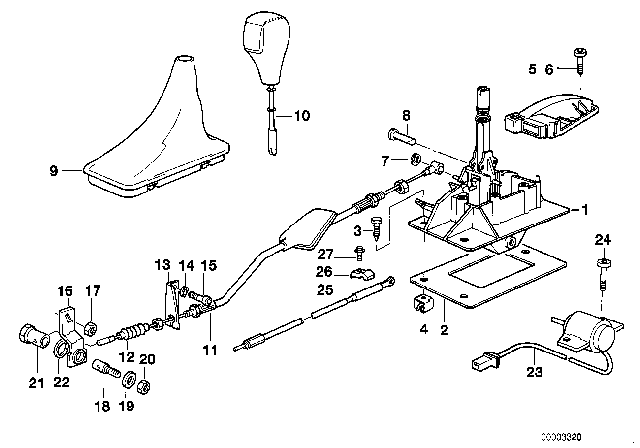 1994 BMW 850Ci  Gearbox Switch Diagram for 25161422821